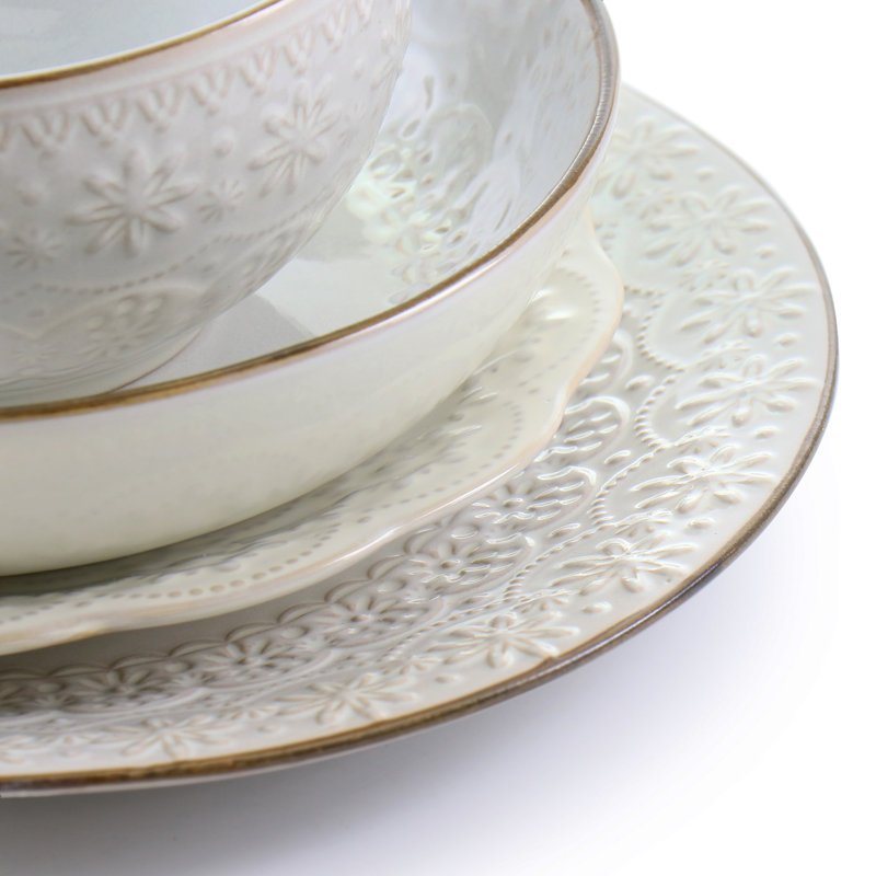 Elama Stoneware Dinnerware Set Service for 4 & Reviews Wayfair